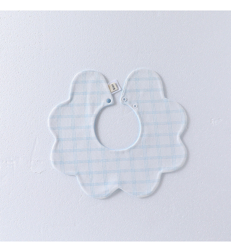 Adorable Simple Pattern Cotton Snap-on Flowers Shaped Bib-3