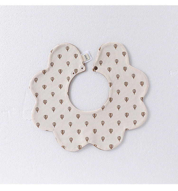 Adorable Simple Pattern Cotton Snap-on Flowers Shaped Bib-2