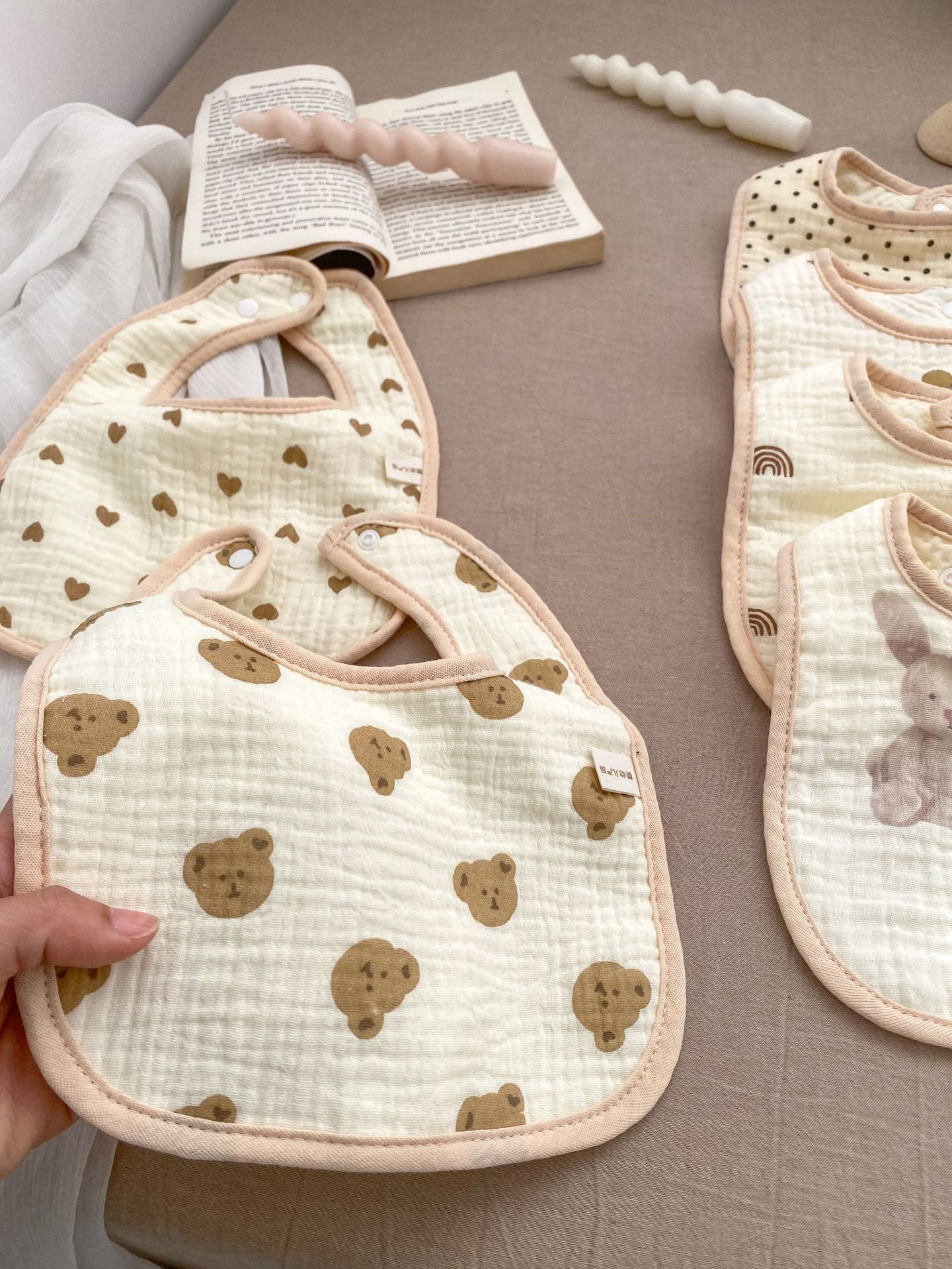 Adorable Cartoon U-Shaped Cotton Drool Cloth Muslin Bib-7